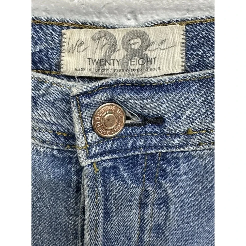 Free People We The Free‎ Maggie Straight Leg Blue Distressed / Women's 28